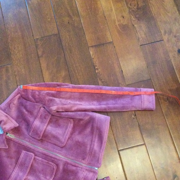 Crushed Velour Super Soft Zippered Mauve/Blush Jacket - Picture 8 of 8